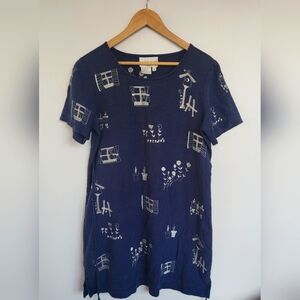 Vintage Linen Embroidered Dress